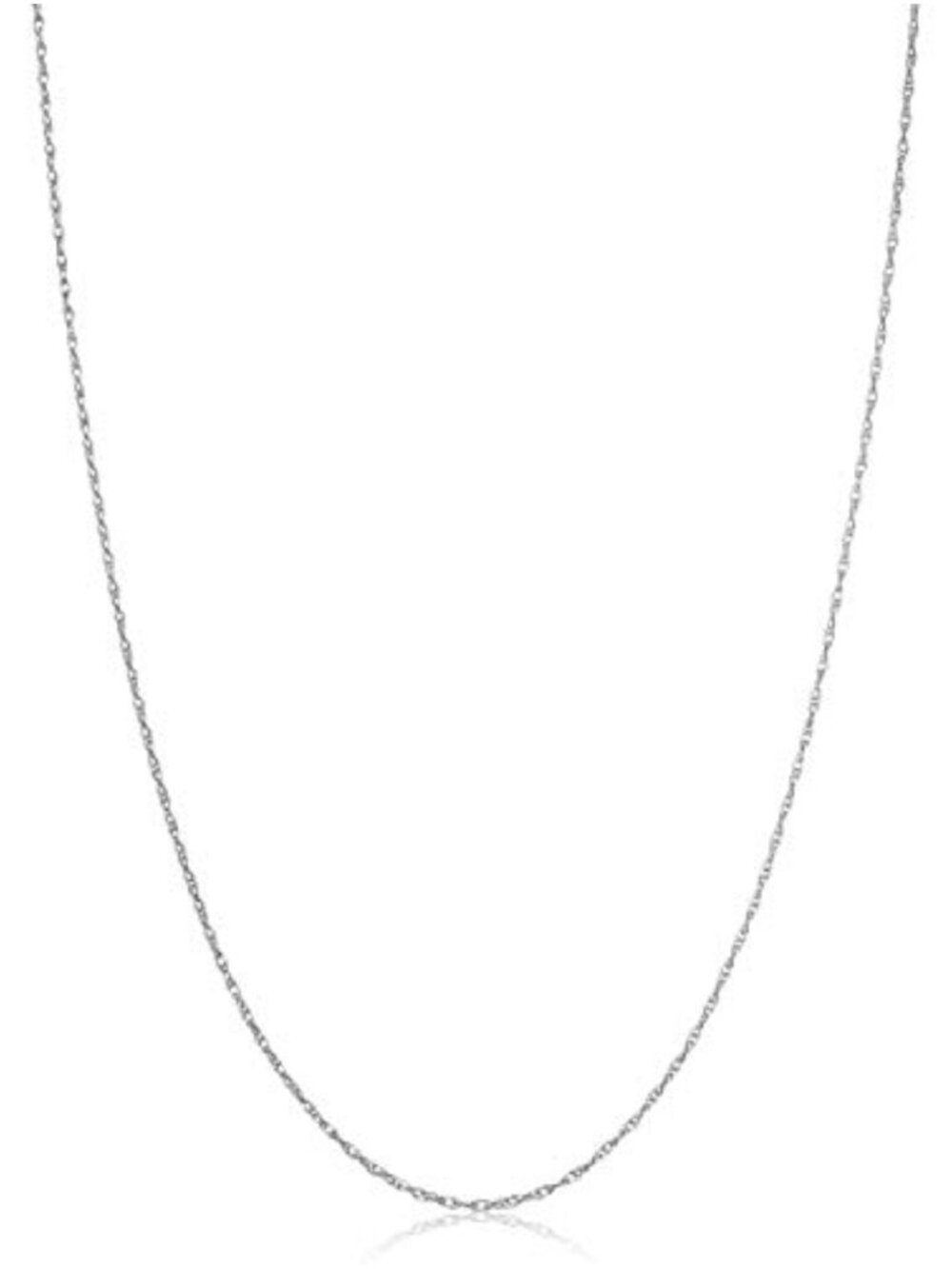 Sterling Silver 1.1mm Rope Chain Necklace Spring Ring 24 inch